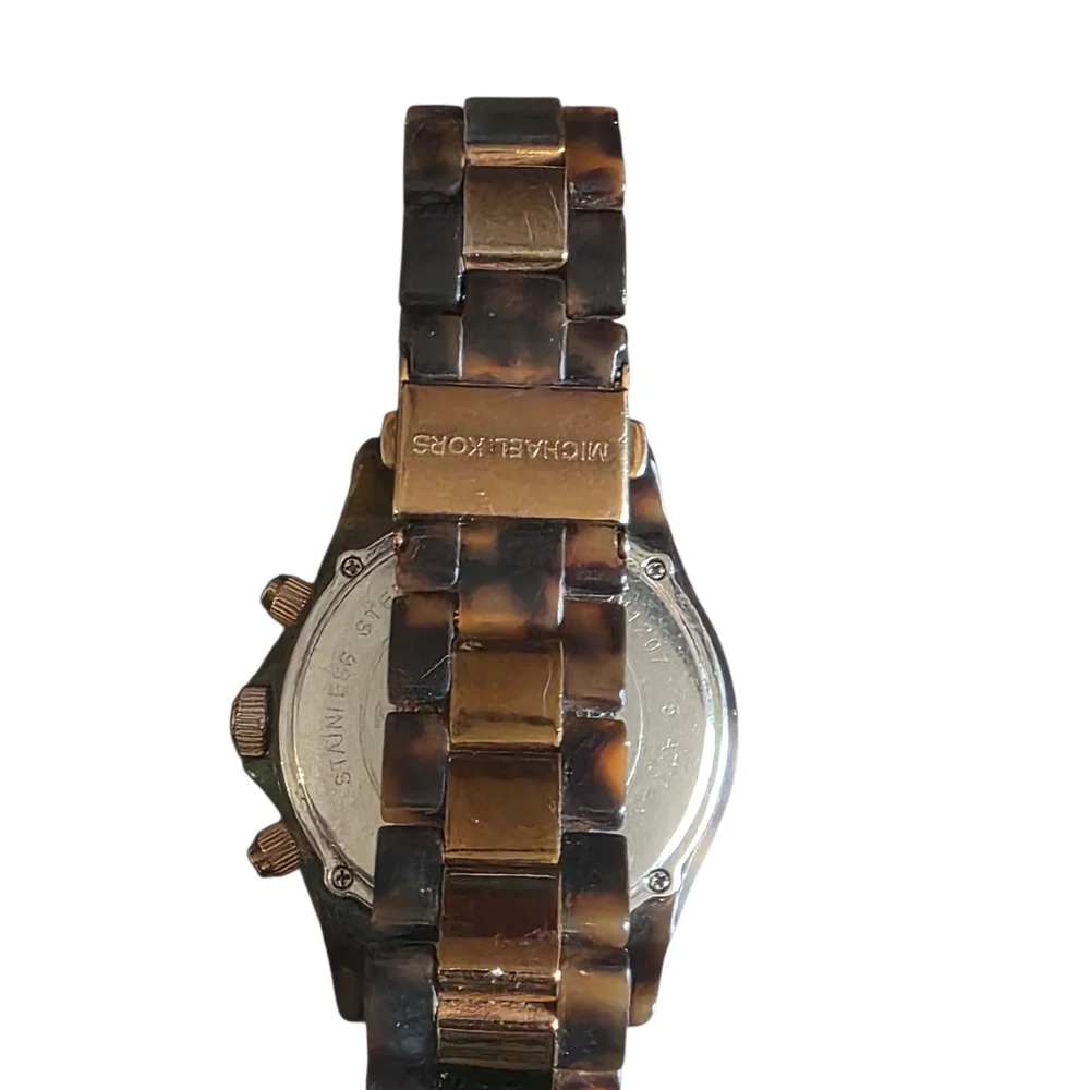 Michael Kors Tortoise and Gold Watch